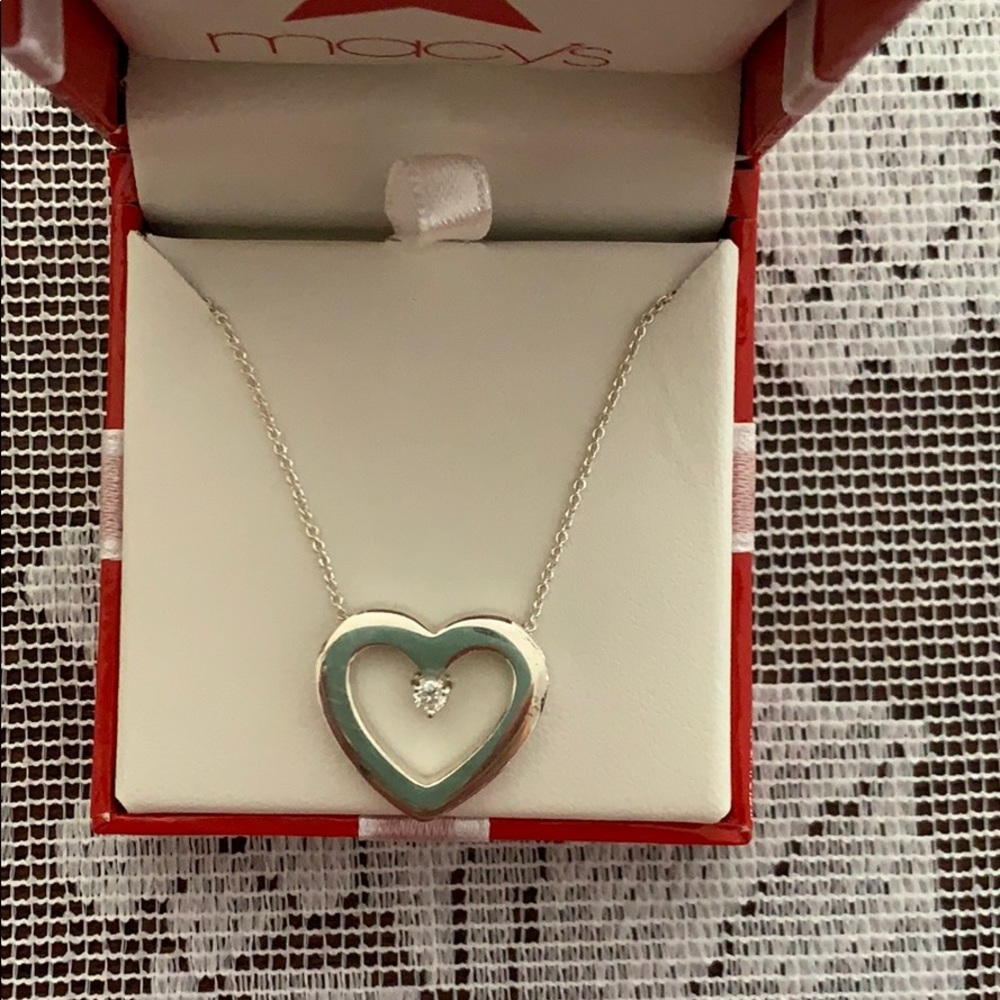Macy’s sterling silver diamond necklace